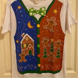 Gingerbread Family Ugly Christmas Vest Tee